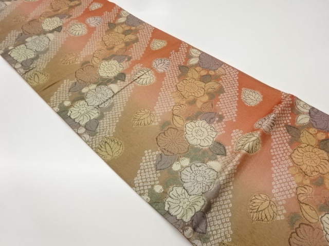 辻が花に鹿の子模様織出し袋帯